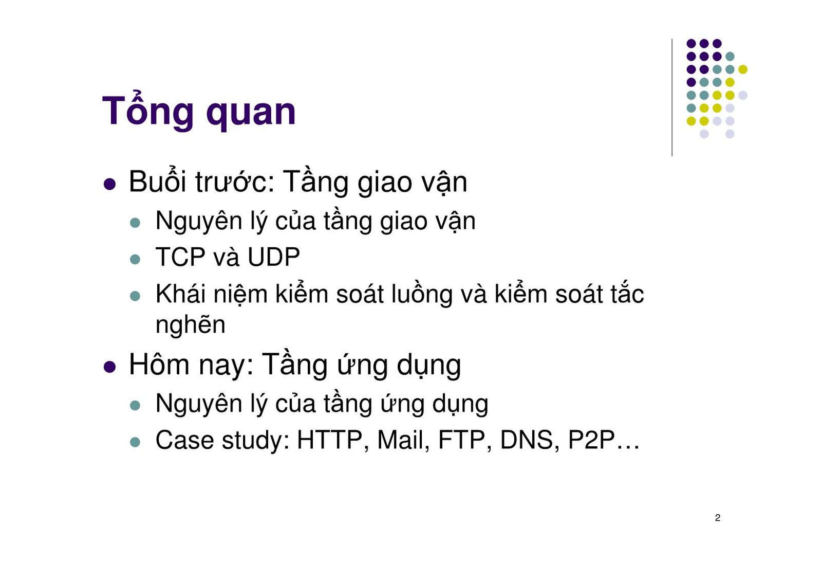 Tổng quan các khái niệm trong tầng ứng dụng mạng máy tính