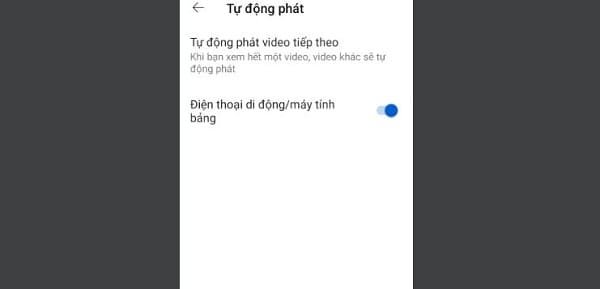 Bật tính năng tự động phát YouTube trong cài đặt tài khoản trên máy tính