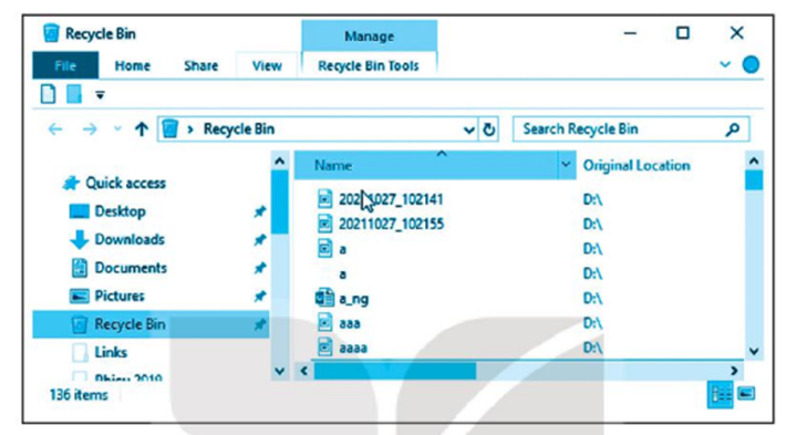 Thao tác nháy đúp chuột để mở cửa sổ Recycle Bin trên màn hình máy tính