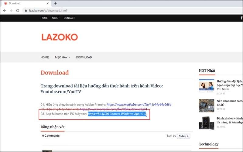 Chọn download và nhấp vào liên kết tải ứng dụng Mi Home về máy tính