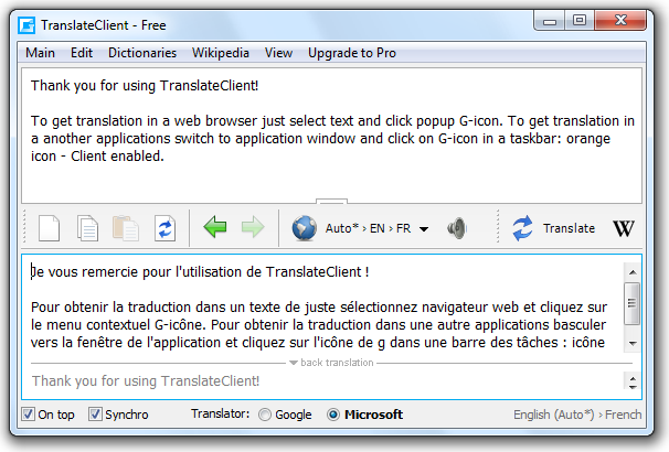 Phần mềm dịch giọng nói trên máy tính Translate Client
