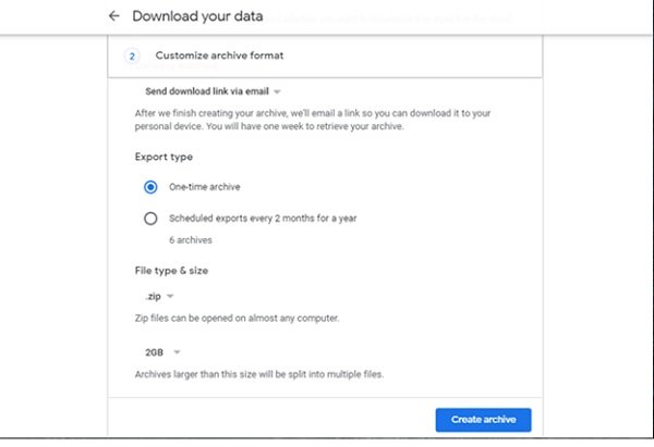 Tải dữ liệu Drive về máy tính - Tạo file lưu trữ