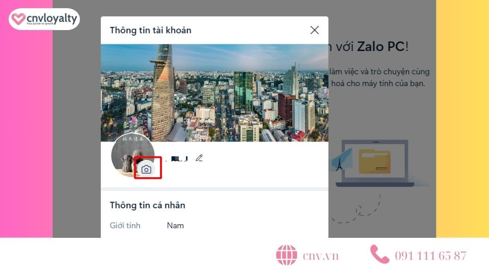 Các bước đổi ảnh đại diện Zalo trên máy tính đơn giản