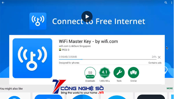 Quá trình tải xuống dữ liệu ứng dụng WiFi Master Key