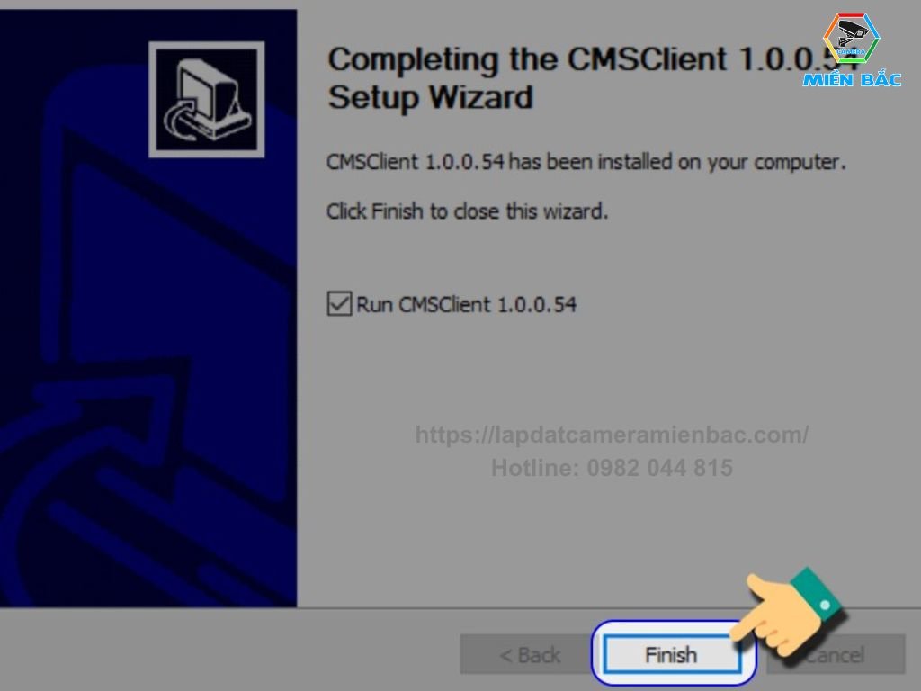 Hoàn tất cài đặt CMS Client