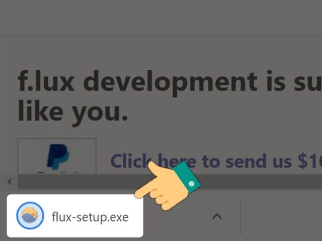 Chạy file cài đặt f.lux để bắt đầu quá trình chỉnh độ sáng màn hình tự động