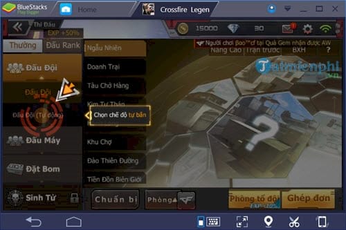 Chơi game Đột Kích trên máy tính: Lựa chọn bản đồ trong chế độ Thi Đấu