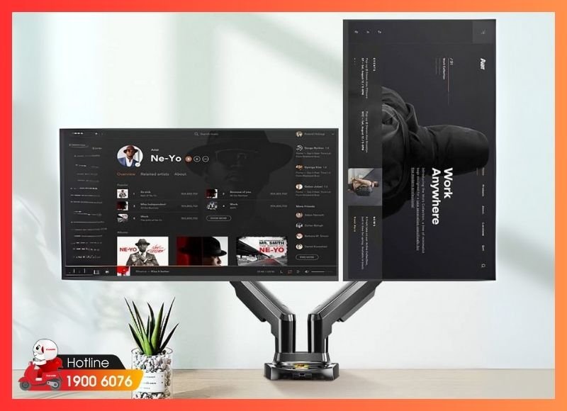 Màn hình hỗ trợ nâng hạ và xoay góc linh hoạt khi mua máy tính chơi game