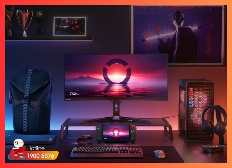 Minh họa kết nối giữa màn hình và PC gaming khi mua máy tính chơi game