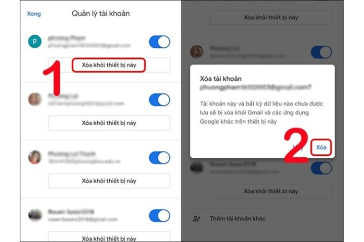 Xác nhận xóa tài khoản Gmail trên điện thoại