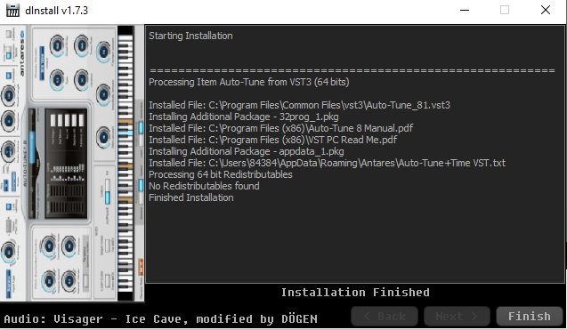 Nhấn Finish để hoàn tất cài đặt Auto-Tune