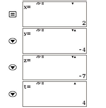 Kết quả giải hệ phương trình 4 ẩn trên Casio FX 580VNX