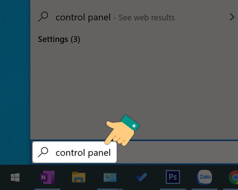 Tìm kiếm Control Panel trên thanh Start để gỡ Viber trên máy tính