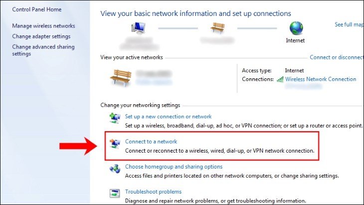 Cách kết nối WiFi bằng Control Panel để kết nối wifi cho máy tính