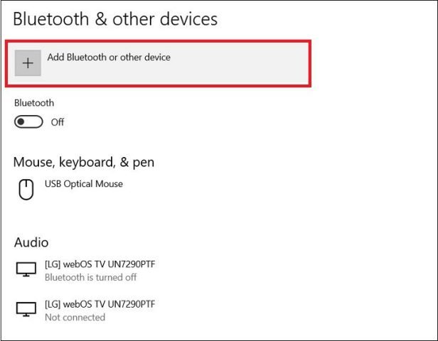 Chọn Add Bluetooth or other device.