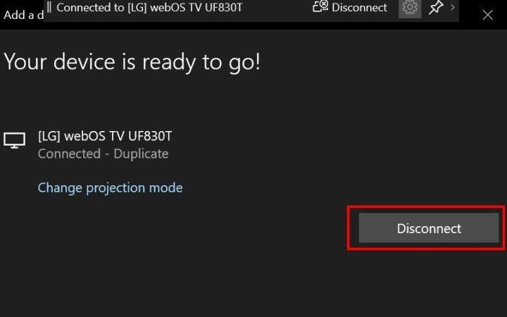 Để tắt trình chiếu bạn chỉ cần chọn Disconnect