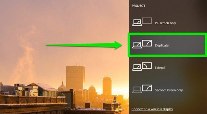 Chọn chế độ Duplicate trên Windows để sao chép màn hình máy tính sang tivi LG