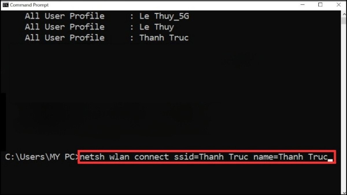 Sử dụng Command Prompt để kết nối Wi-Fi trên máy tính