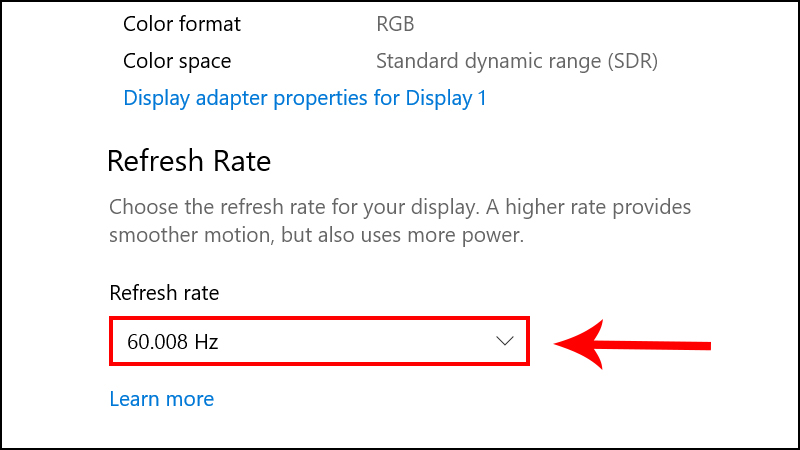 Điều chỉnh Refresh Rate về 60-75Hz để sửa lỗi màn hình máy tính bị nhiễu