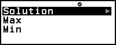 Menu trả lời phương trình khi dùng Verify trong ứng dụng Equation Casio 880BTG