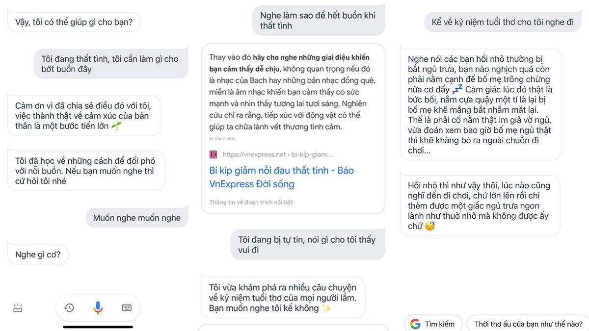 Gợi ý câu hỏi thú vị để trò chuyện với chị Google