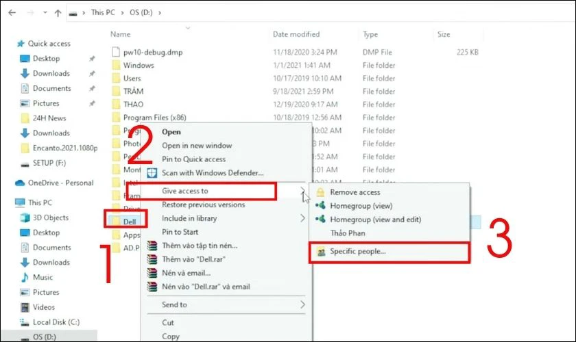 Cách cấp quyền truy cập để chia sẻ dữ liệu