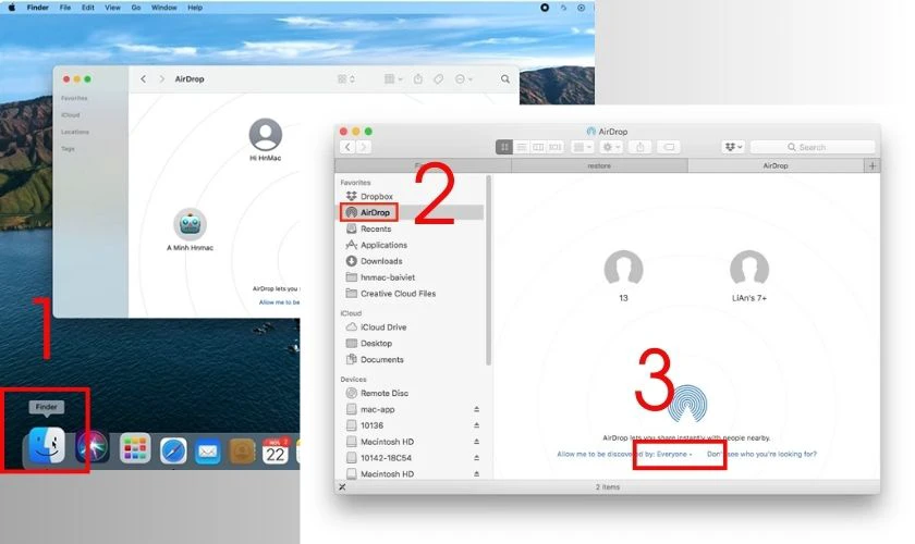 Bật AirDrop trên MacBook