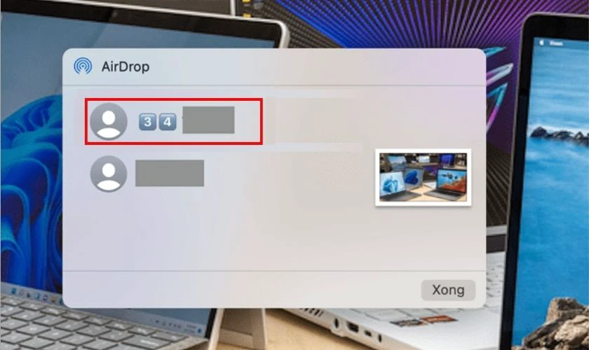 Thực hiện chia sẻ dữ liệu qua AirDrop