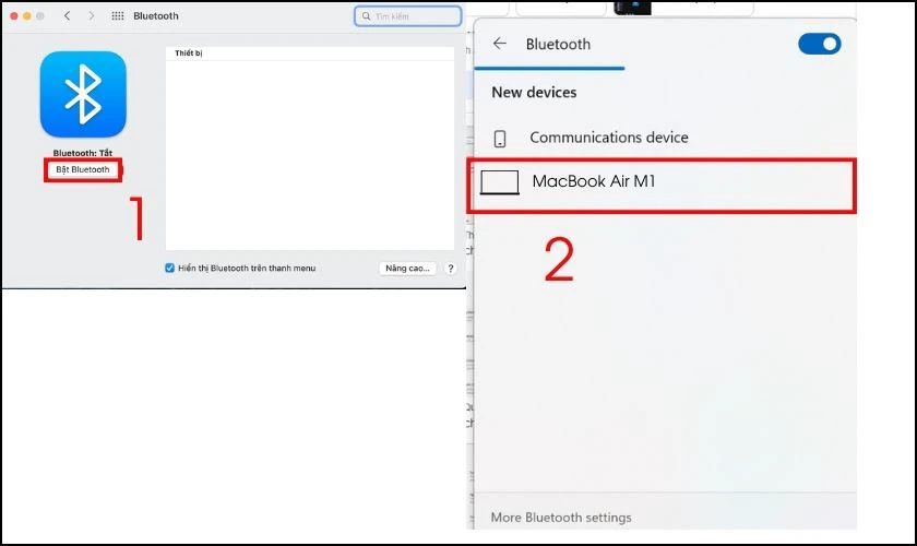 Sử dụng Bluetooth để chia sẻ dữ liệu giữa Windows và MacBook