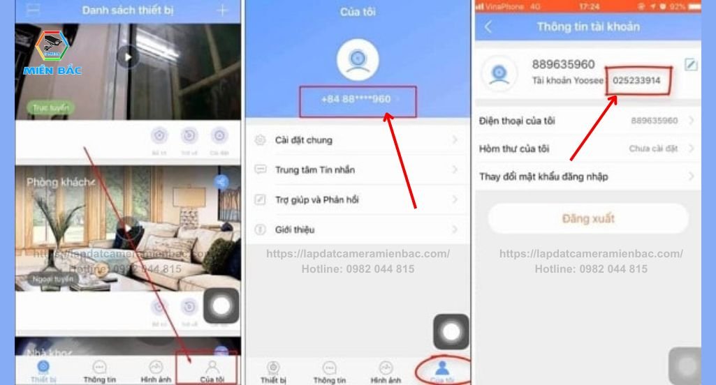 Cách lấy ID User từ ứng dụng Yoosee trên điện thoại