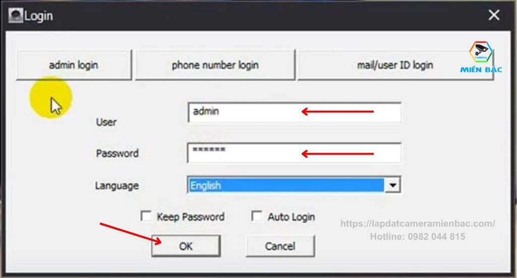 Đăng nhập CMS Client bằng Admin Login