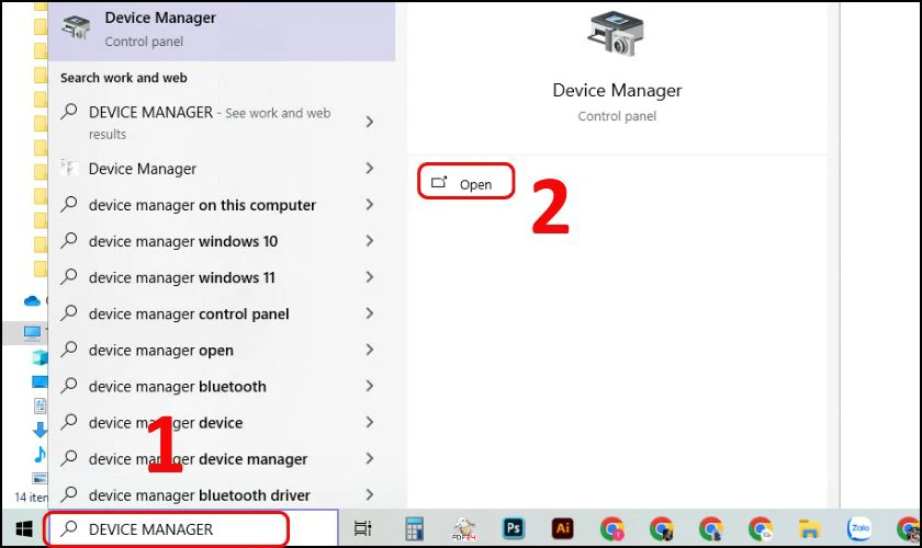 Cập nhật hoặc cài đặt lại driver phù hợp