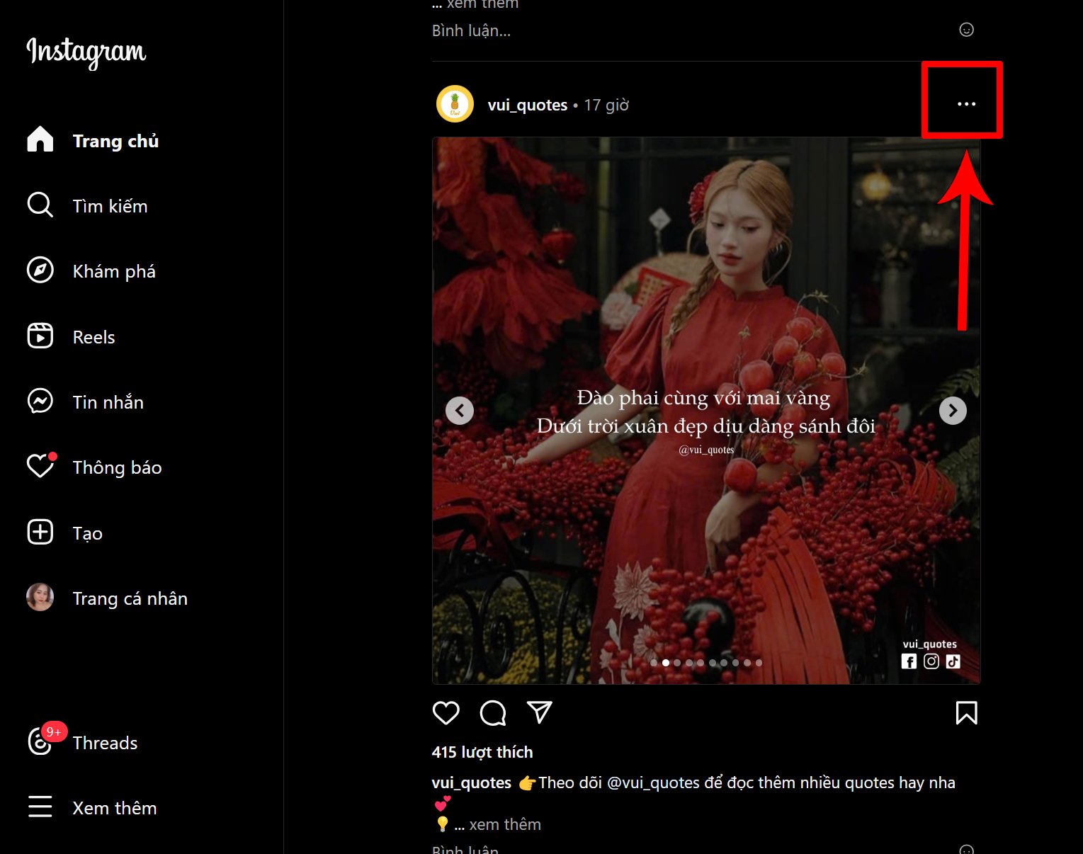 Cách sao chép liên kết ảnh Instagram trên máy tính để tải về