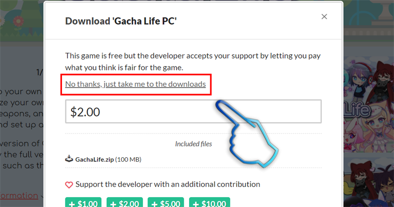 Giao diện trang tải Gacha Life với nút Download Now