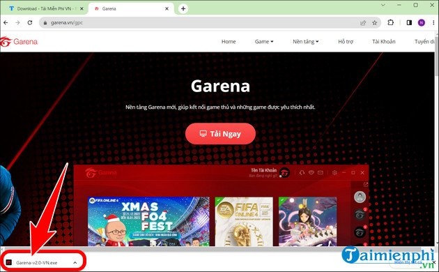 Khởi chạy file cài đặt Garena PC