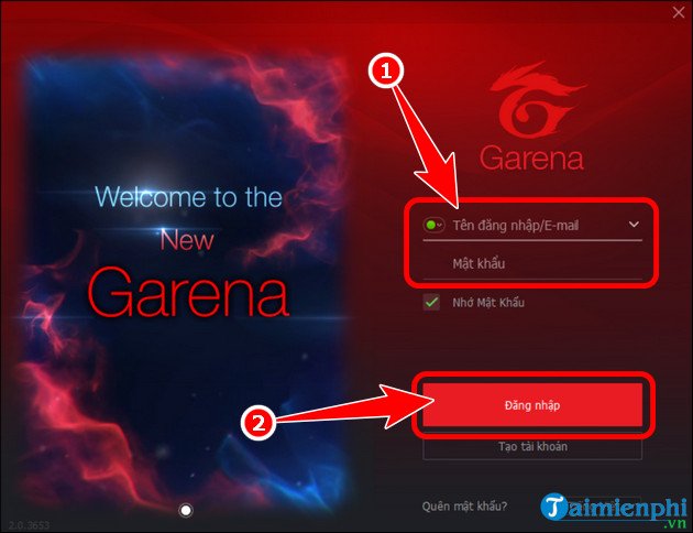 Đăng nhập tài khoản Garena để chơi FO4
