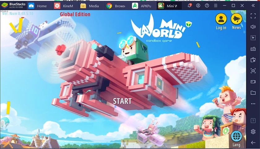 Chơi Mini World trên giả lập BlueStacks