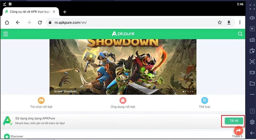 Truy cập APKPure trong BlueStacks