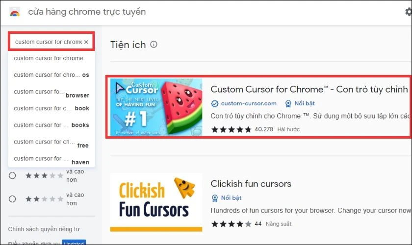 cách custom con trỏ chuột trong chrome
