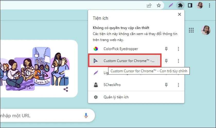 custom cursor tùy chỉnh trên chrome