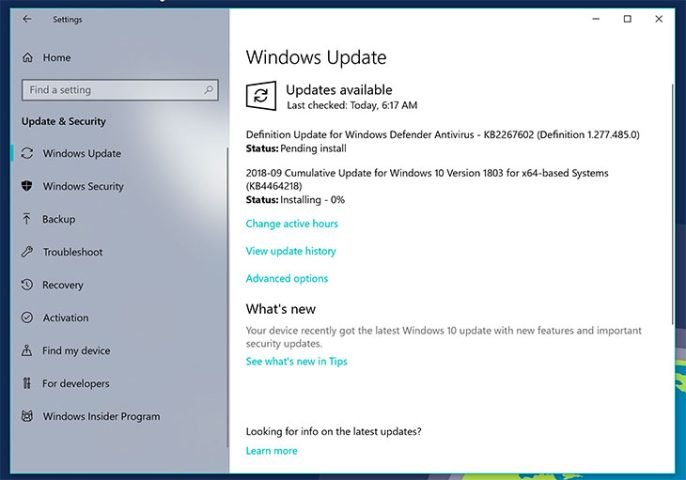 Cập nhật driver bằng tính năng Windows Update