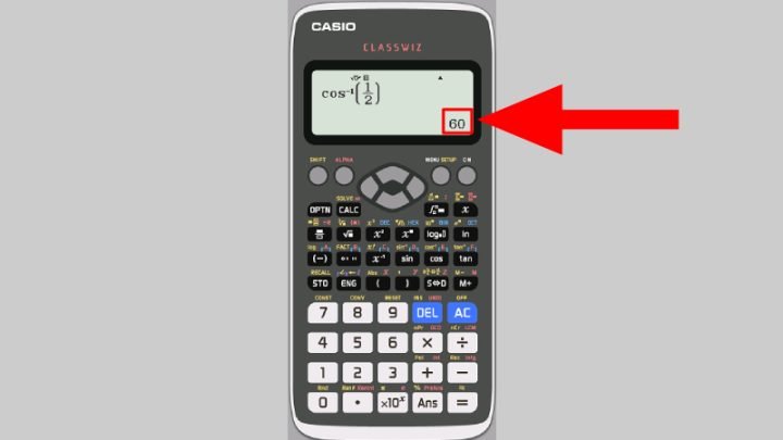 Kết quả hiển thị sau khi tính cos