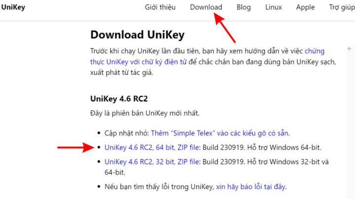 Trang tải phần mềm Unikey chính thức