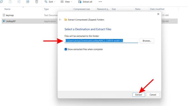 Thư mục chứa file cài đặt Unikey trên máy tính