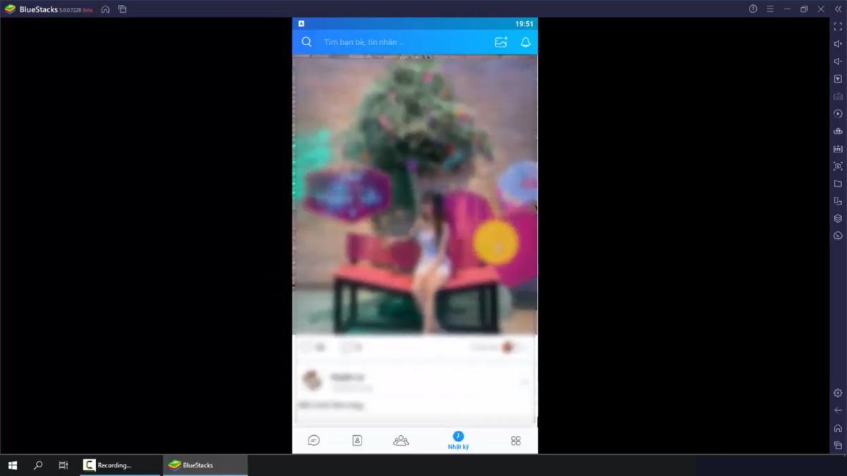Xem nhật ký Zalo trên giao diện giả lập máy tính, minh họa việc truy cập lịch sử hoạt động, tương tự cách xem nhật ký máy tính.