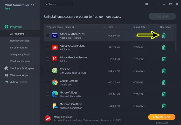 Gỡ cài đặt một ứng dụng với Iobit Uninstaller