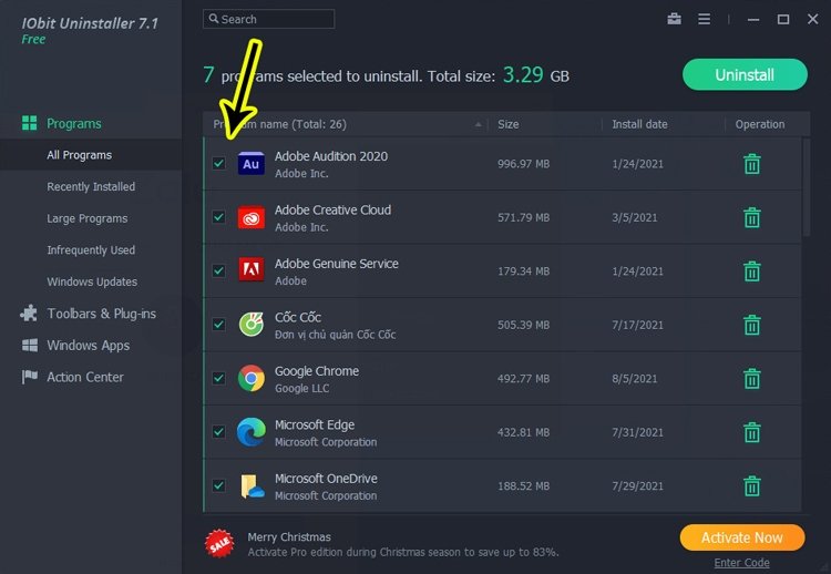 Giao diện chính của Iobit Uninstaller