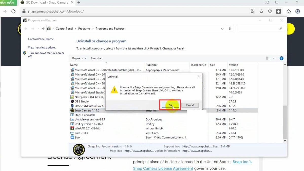 cách xóa snap camera trên máy tính