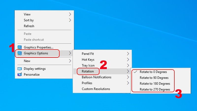 Cách xoay màn hình Win 10 báº±ng Graphics Options
