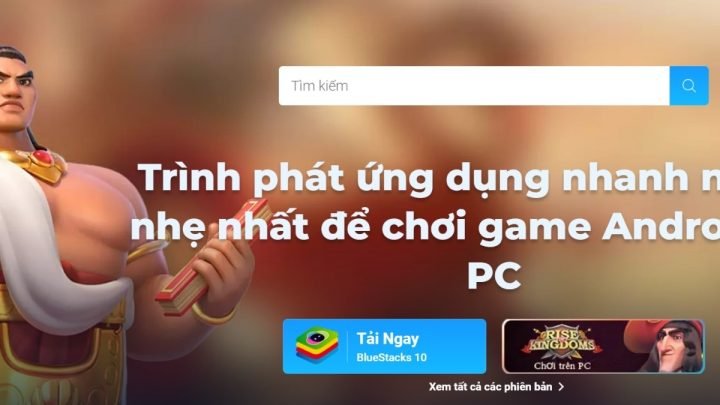 Truy cập website Bluestacks để tải giả lập Android